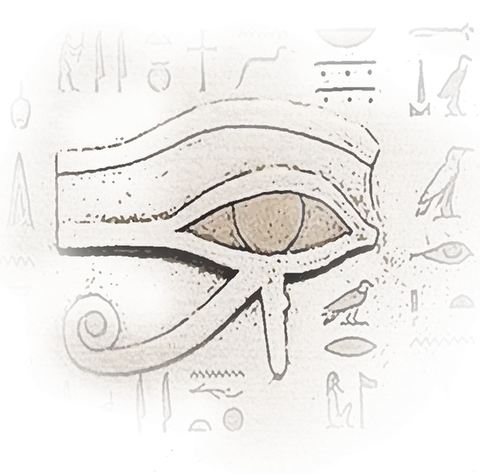 Eye of Horus emblem representing the Crystal Restore third-eye and pineal theme