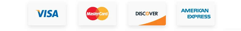 Accepted payment methods: Visa, Mastercard, American Express and Discover